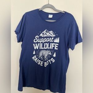 Support Wildlife Raise Boys Tshirt Navy Size XL